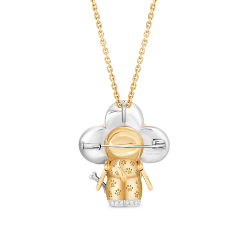 Vivienne Dog Pendant, Yellow Gold, White Gold, Lacquer, Diamonds & Colored Gemstones in Les Extraordinaires's Jewellery Necklaces and Pendants collections by Louis Vuitton (Product zoom)
