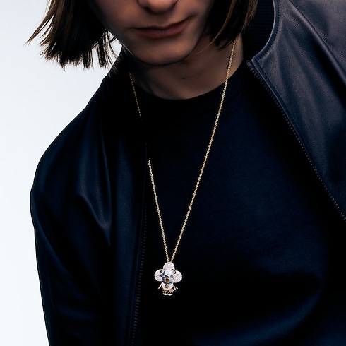 Vivienne Dog Pendant, Yellow Gold, White Gold, Lacquer, Diamonds & Colored Gemstones in Les Extraordinaires's Jewellery Necklaces and Pendants collections by Louis Vuitton (Product zoom)