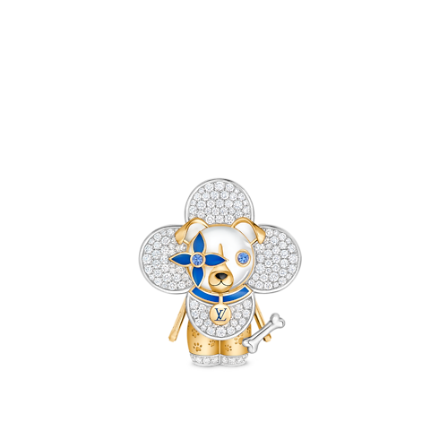 Vivienne Dog Pendant, Yellow Gold, White Gold, Lacquer, Diamonds & Colored Gemstones in Les Extraordinaires's Jewellery Necklaces and Pendants collections by Louis Vuitton (Product zoom)