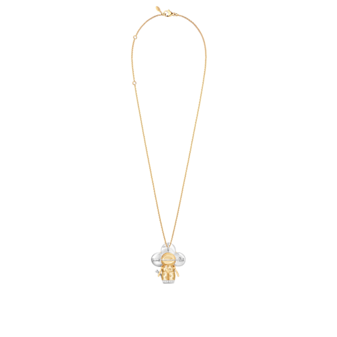 Vivienne Dog Pendant, Yellow Gold, White Gold, Lacquer, Diamonds & Colored Gemstones in Les Extraordinaires's Jewellery Necklaces and Pendants collections by Louis Vuitton (Product zoom)