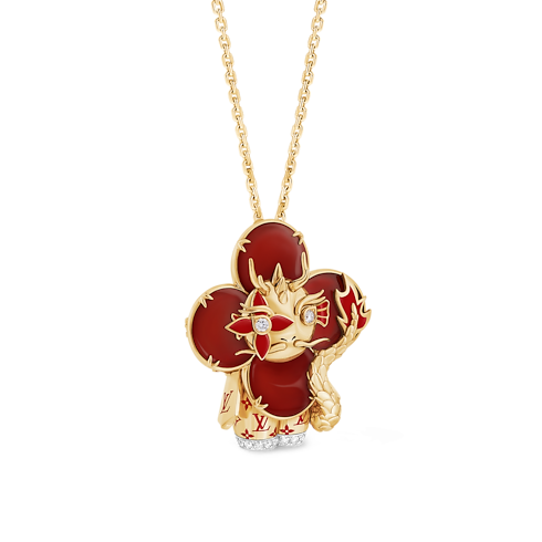 Vivienne Dragon Pendant, Yellow Gold, White Gold, Lacquer, Diamonds & Colored Gemstones in Les Extraordinaires's Jewellery Necklaces and Pendants collections by Louis Vuitton (Product zoom)