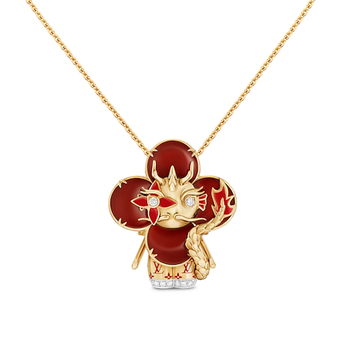Vivienne Dragon Pendant, Yellow Gold, White Gold, Lacquer, Diamonds & Colored Gemstones in Les Extraordinaires's Jewellery Necklaces and Pendants collections by Louis Vuitton (Product zoom)