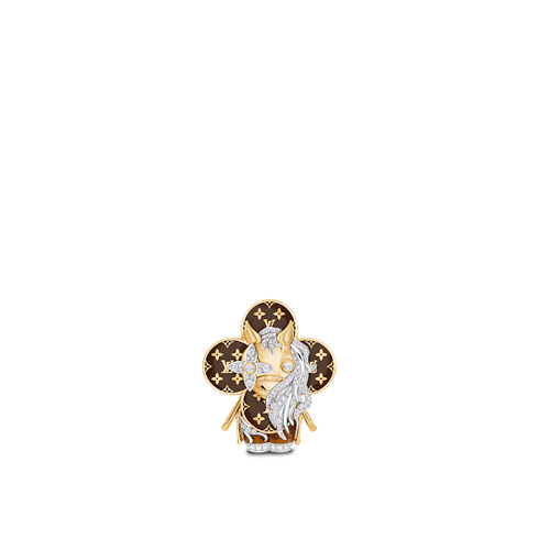 Vivienne Horse Pendant, Yellow Gold, White Gold, Lacquer & Diamonds in Les Extraordinaires's Jewellery Necklaces and Pendants collections by Louis Vuitton (Product zoom)