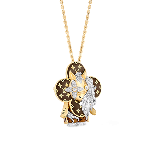 Vivienne Horse Pendant, Yellow Gold, White Gold, Lacquer & Diamonds in Les Extraordinaires's Jewellery Necklaces and Pendants collections by Louis Vuitton (Product zoom)
