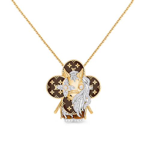 Vivienne Horse Pendant, Yellow Gold, White Gold, Lacquer & Diamonds in Les Extraordinaires's Jewellery Necklaces and Pendants collections by Louis Vuitton (Product zoom)