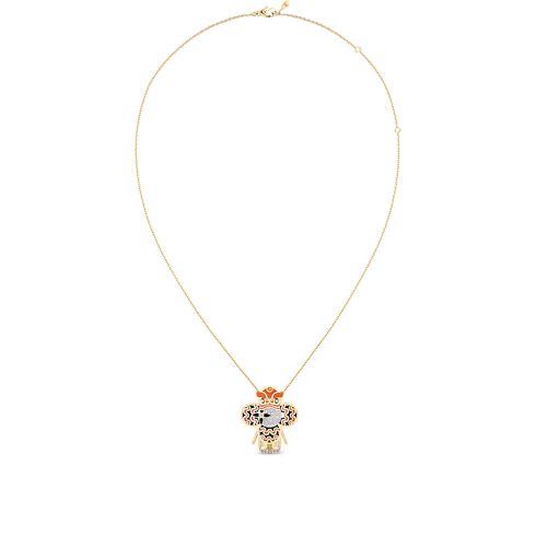 Vivienne Orange Lion Dance Pendant, Yellow Gold, White Gold, Lacquer, Diamonds & Coloured Stones in Jewellery's Categories Necklaces and Pendants collections by Louis Vuitton (Product zoom)