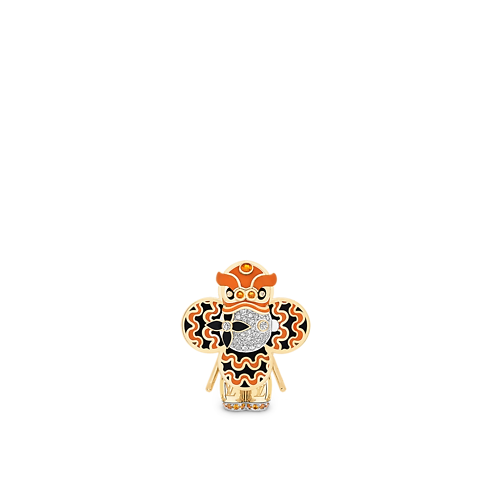Vivienne Orange Lion Dance Pendant, Yellow Gold, White Gold, Lacquer, Diamonds & Coloured Stones in Jewellery's Categories Necklaces and Pendants collections by Louis Vuitton (Product zoom)