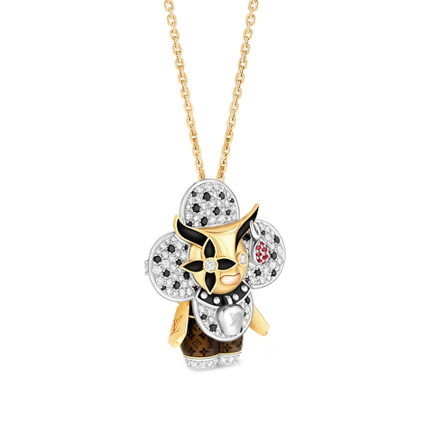 Vivienne Ox Pendant, 3 Golds, Lacquer, Diamonds & Colored Gemstones in Les Extraordinaires's Jewellery Necklaces and Pendants collections by Louis Vuitton (Product zoom)