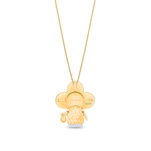 Vivienne Pineapple Pendant, Yellow Gold, White Gold, Lacquer & Diamonds in Jewellery's Categories Necklaces and Pendants collections by Louis Vuitton (Product zoom)