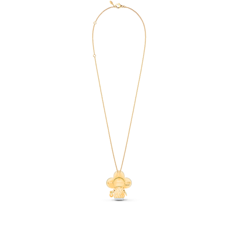 Vivienne Pineapple Pendant, Yellow Gold, White Gold, Lacquer & Diamonds in Jewellery's Categories Necklaces and Pendants collections by Louis Vuitton (Product zoom)