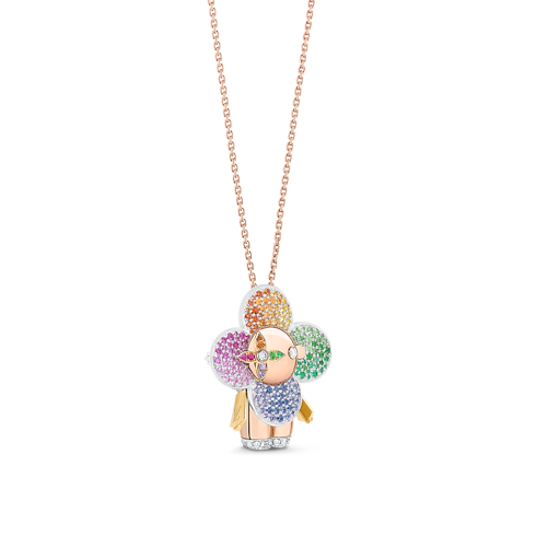 Vivienne Rainbow Pendant, 3 Golds, Diamonds And Coloured Gemstones in Jewellery's Categories All Fine Jewellery collections by Louis Vuitton (Product zoom)
