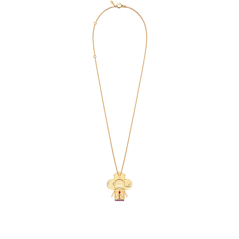 Vivienne Red Lion Dance Pendant, Yellow Gold, White Gold, Lacquer, Diamonds & Coloured Stones in Jewellery's Categories Necklaces and Pendants collections by Louis Vuitton (Product zoom)