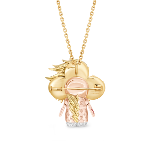 Vivienne Rooster Pendant, 3 Golds, Lacquer, Diamonds & Colored Gemstones in Les Extraordinaires's Jewellery Necklaces and Pendants collections by Louis Vuitton (Product zoom)