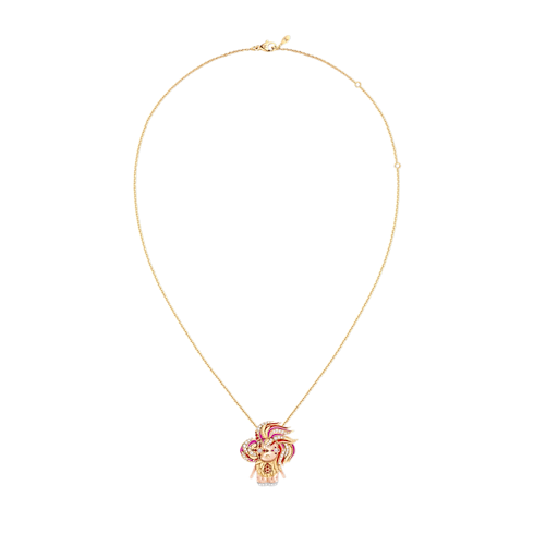 Vivienne Rooster Pendant, 3 Golds, Lacquer, Diamonds & Colored Gemstones in Les Extraordinaires's Jewellery Necklaces and Pendants collections by Louis Vuitton (Product zoom)