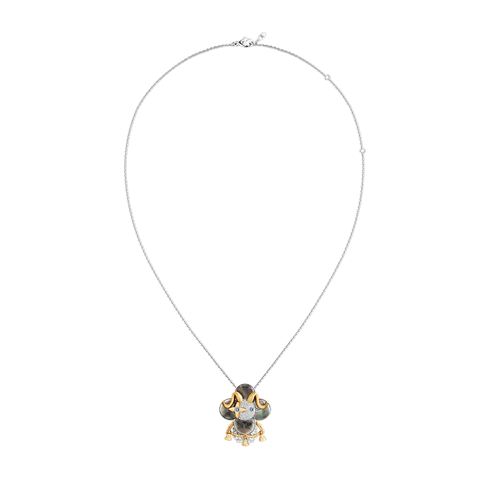 Vivienne Sheep Pendant, Yellow Gold, White Gold, Grey Mother-Of-Pearl, Diamonds & Colored Gemstones in Les Extraordinaires's Jewellery Necklaces and Pendants collections by Louis Vuitton (Product zoom)