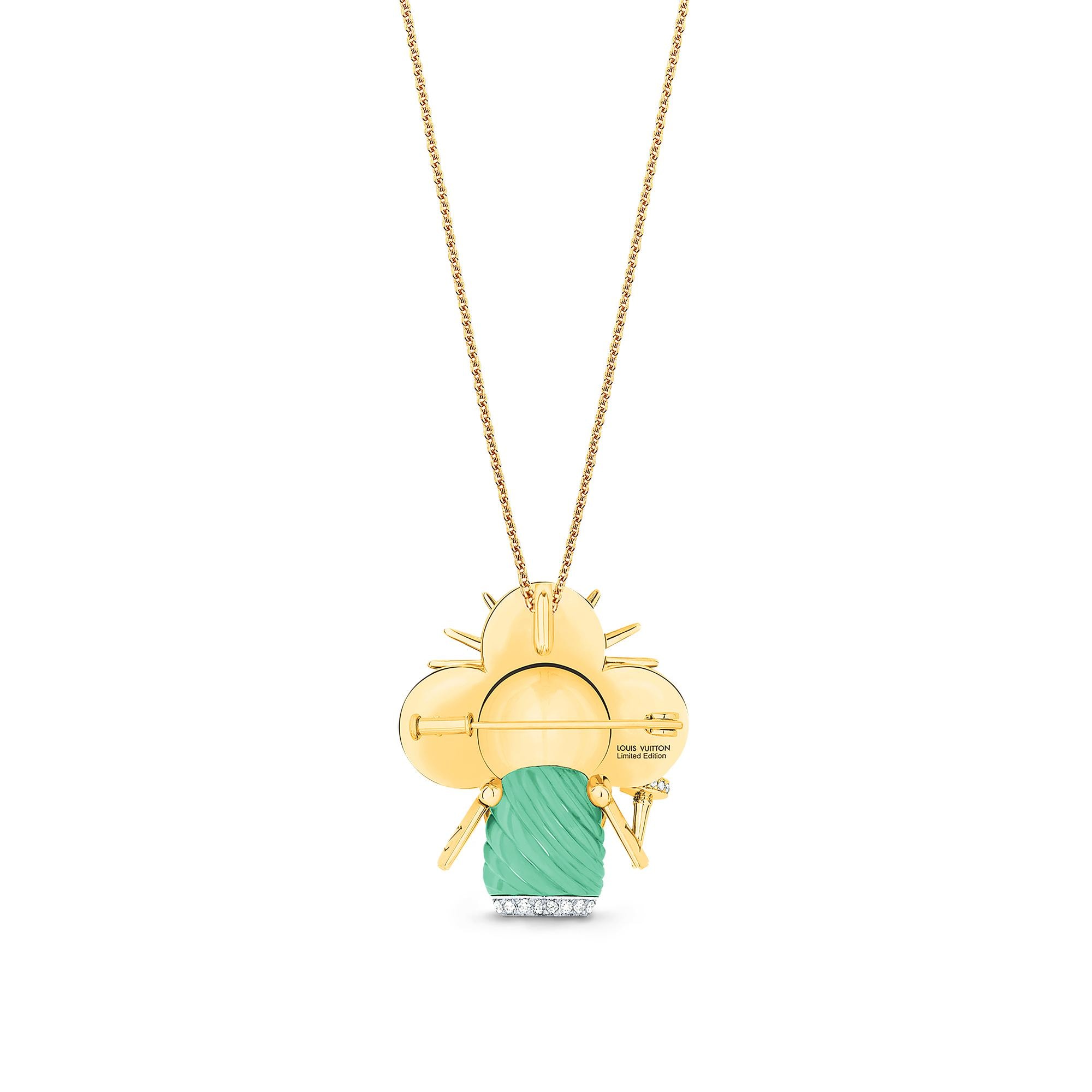 Vivienne Statue Of Liberty, White Gold, Yellow Gold, Lacquer & Diamonds  in Jewellery