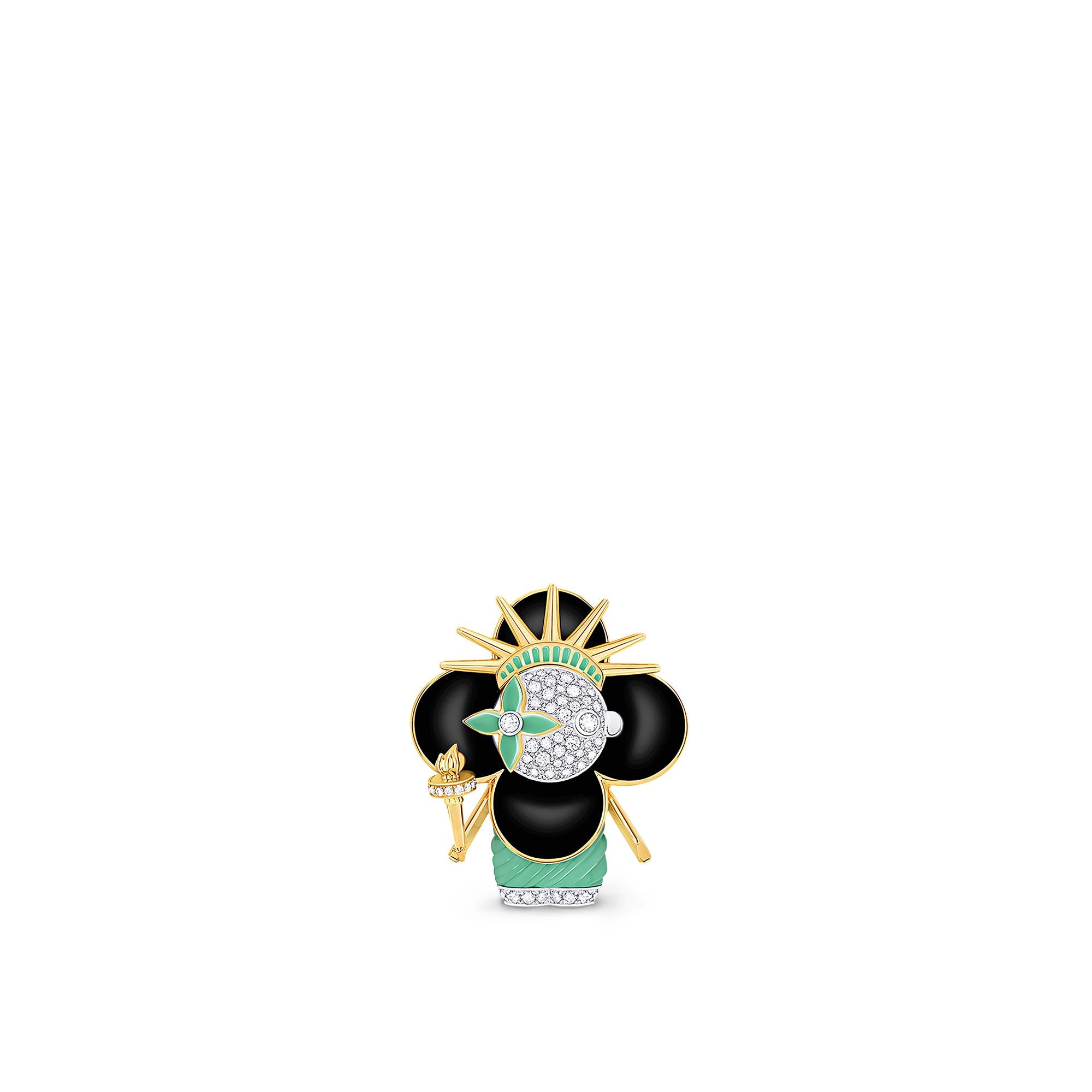 Vivienne Statue Of Liberty, White Gold, Yellow Gold, Lacquer & Diamonds  in Jewellery