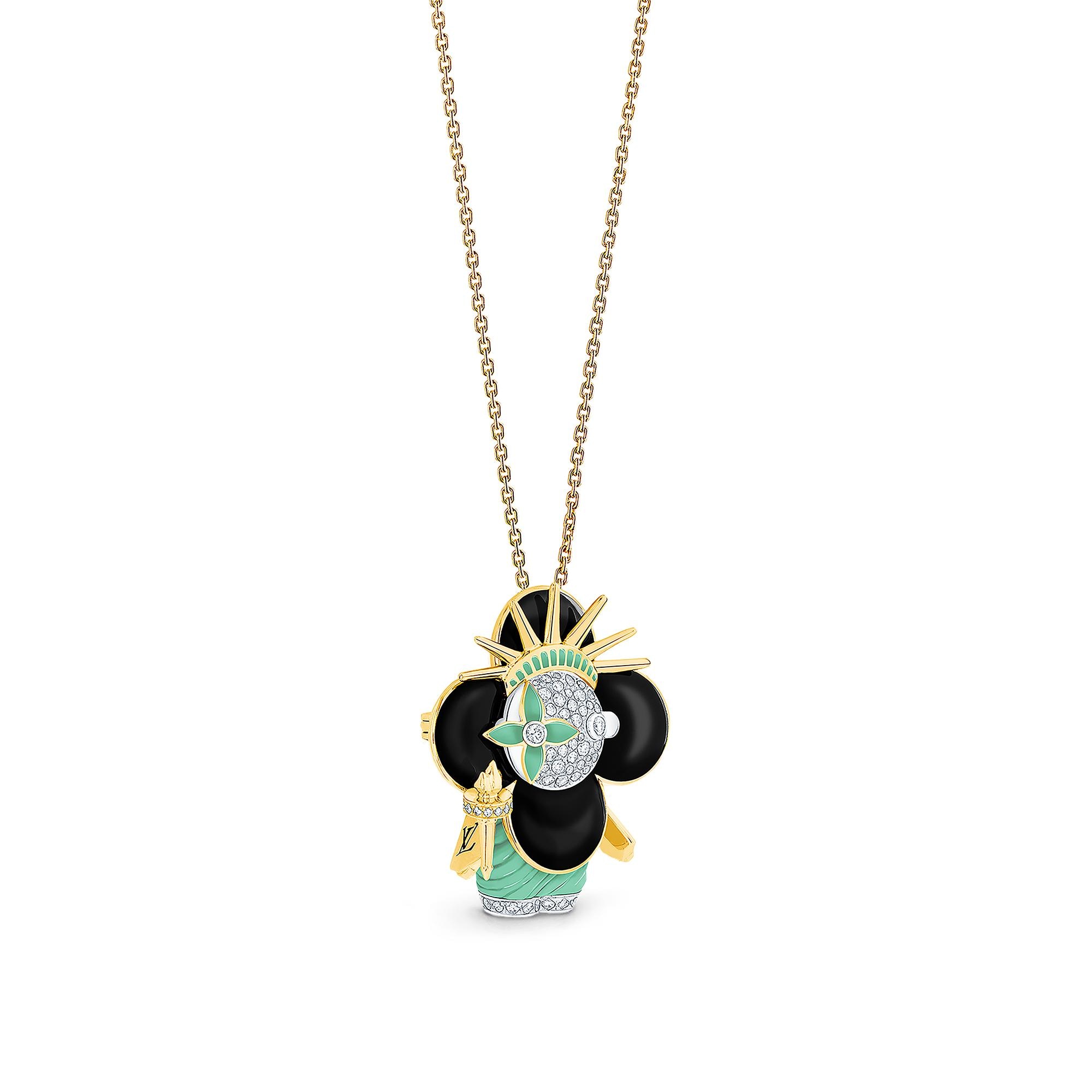 Vivienne Statue Of Liberty, White Gold, Yellow Gold, Lacquer & Diamonds  in Jewellery