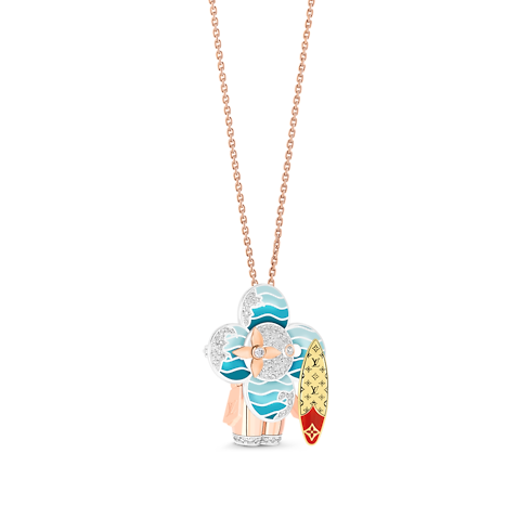 Vivienne Surfer Pendant, 3 Golds, Lacquer And Diamonds in Jewellery's Categories All Fine Jewellery collections by Louis Vuitton (Product zoom)