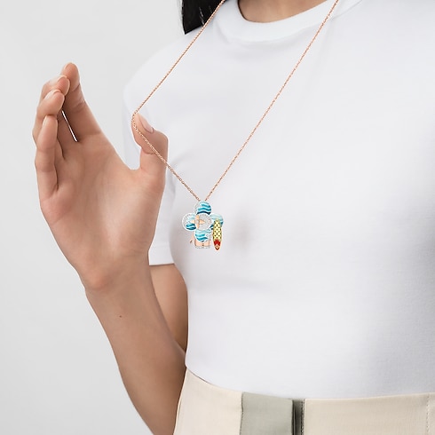 Vivienne Surfer Pendant, 3 Golds, Lacquer And Diamonds in Jewellery's Categories All Fine Jewellery collections by Louis Vuitton (Product zoom)