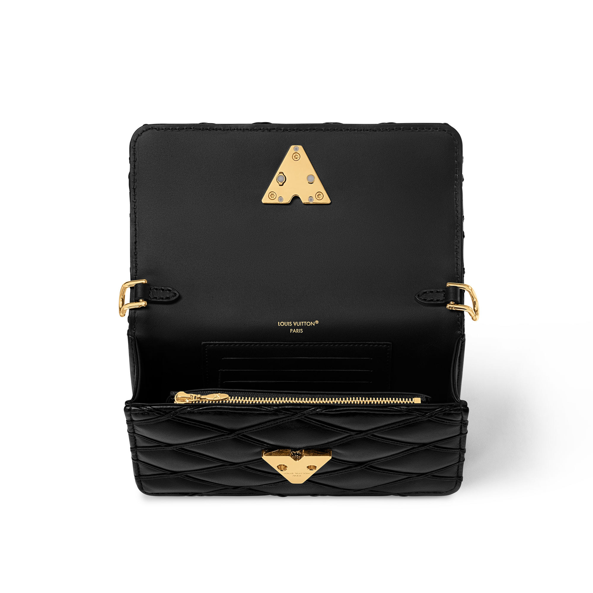 Wallet On Chain GO-14 Malletage Leather in Women