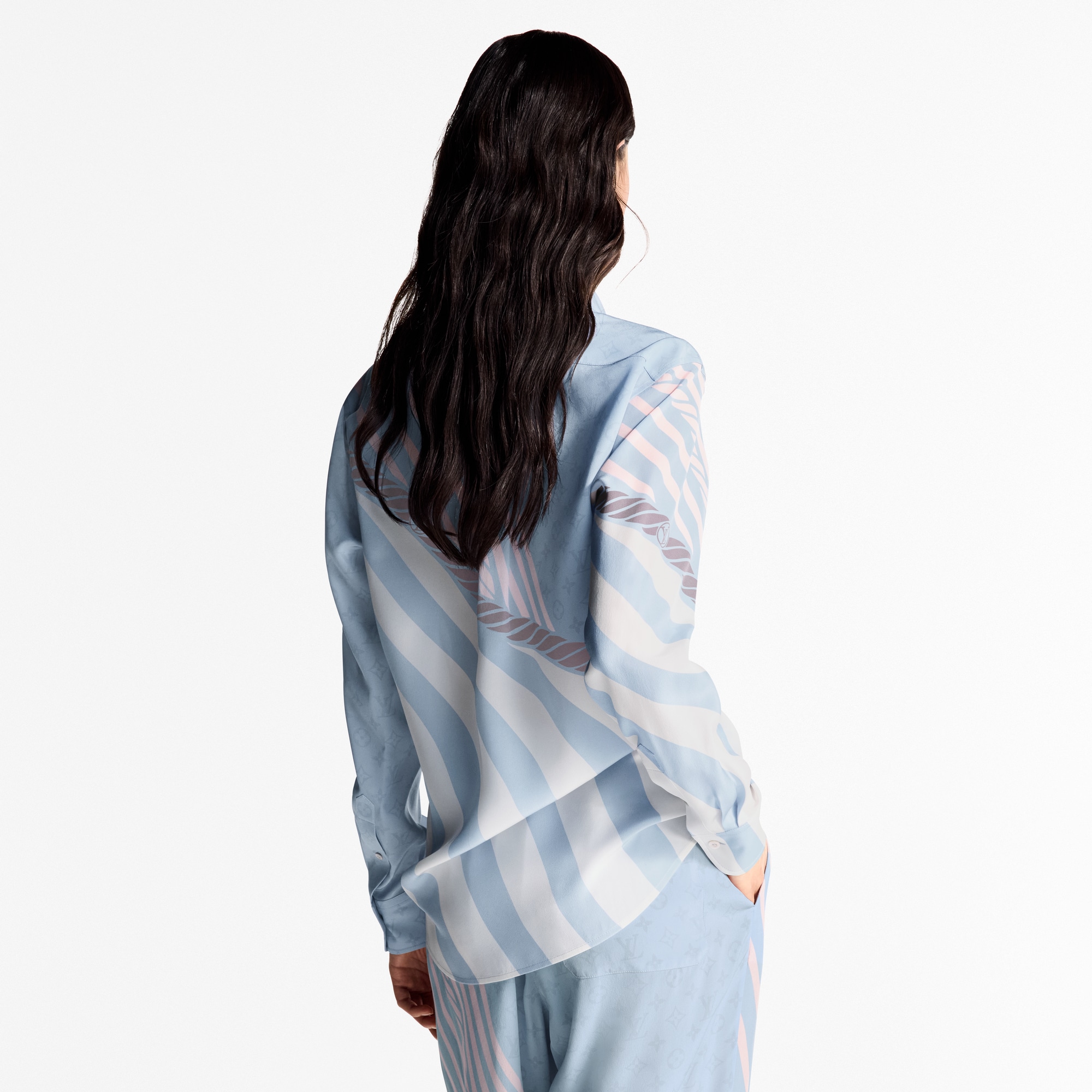Wave Print Silk Shirt   in Women