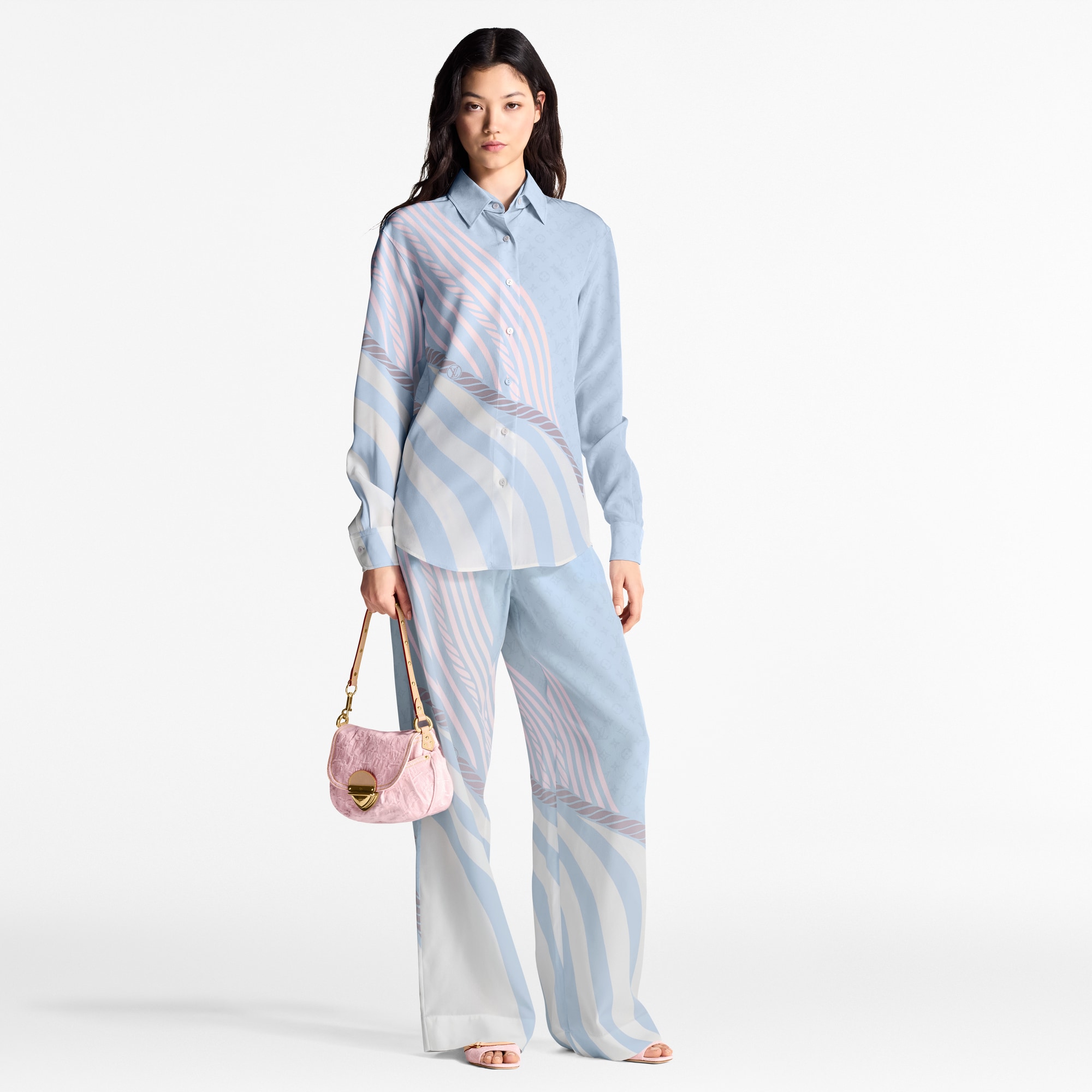 Wave Print Silk Shirt   in Women