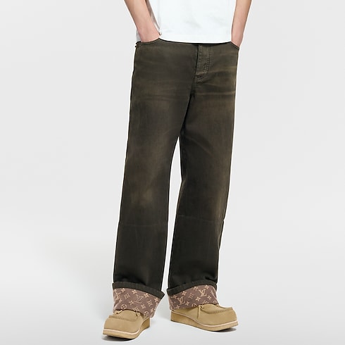 Waxed Denim Pants With Signature Turn-Ups in Men's Ready-to-Wear Denim Collection collections by Louis Vuitton (Product zoom)