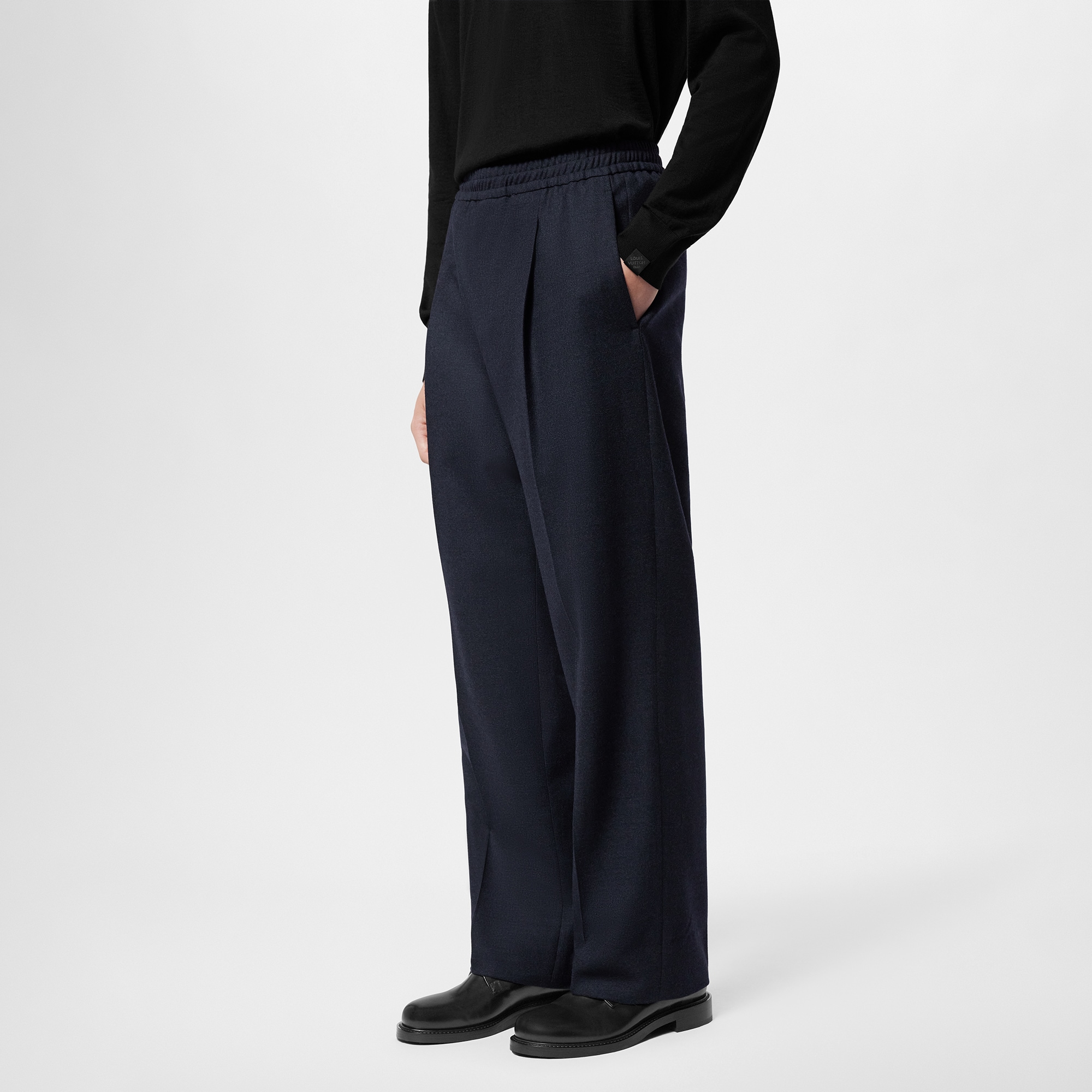 Wool Blend Drawstring Pants  in Men