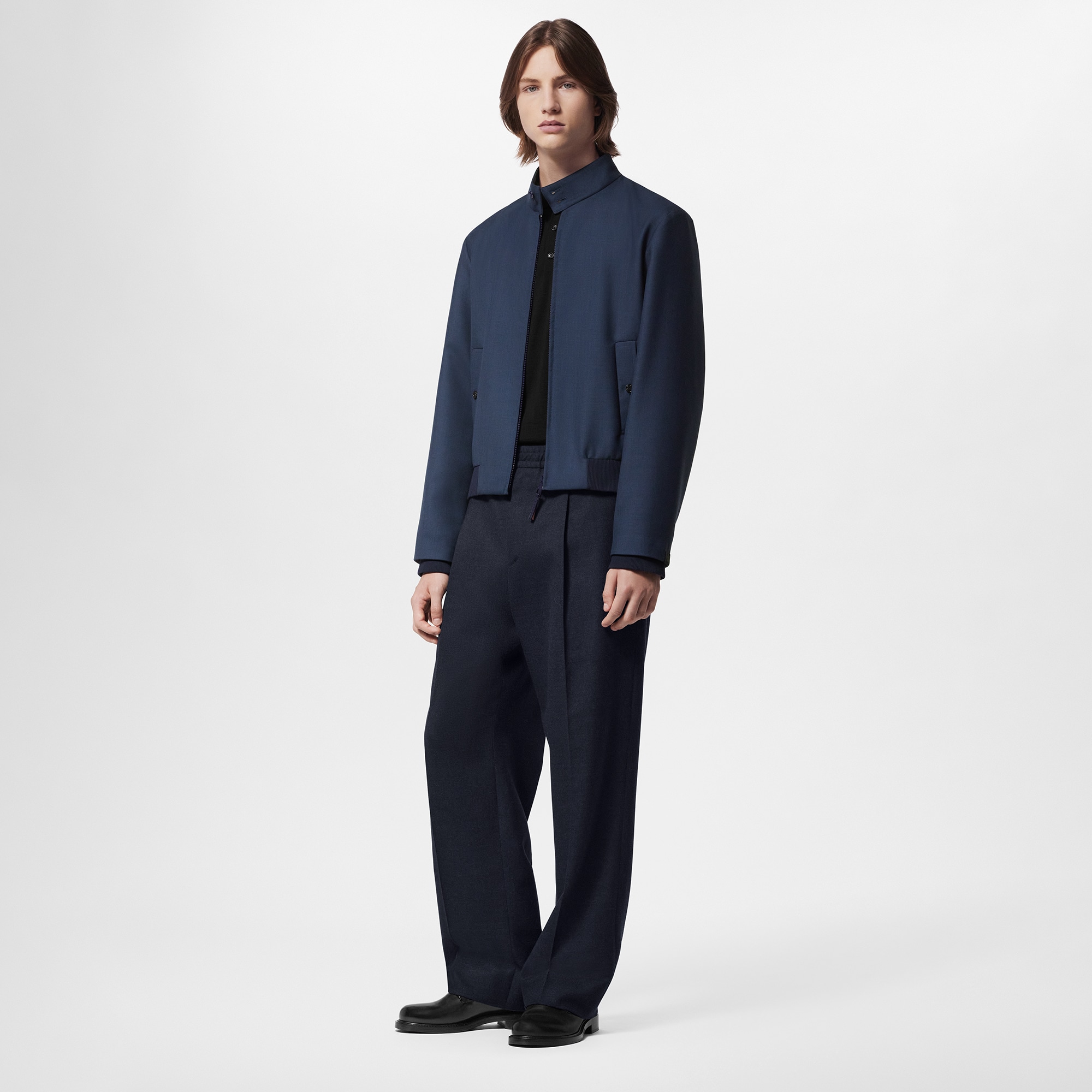 Wool Blend Drawstring Pants  in Men