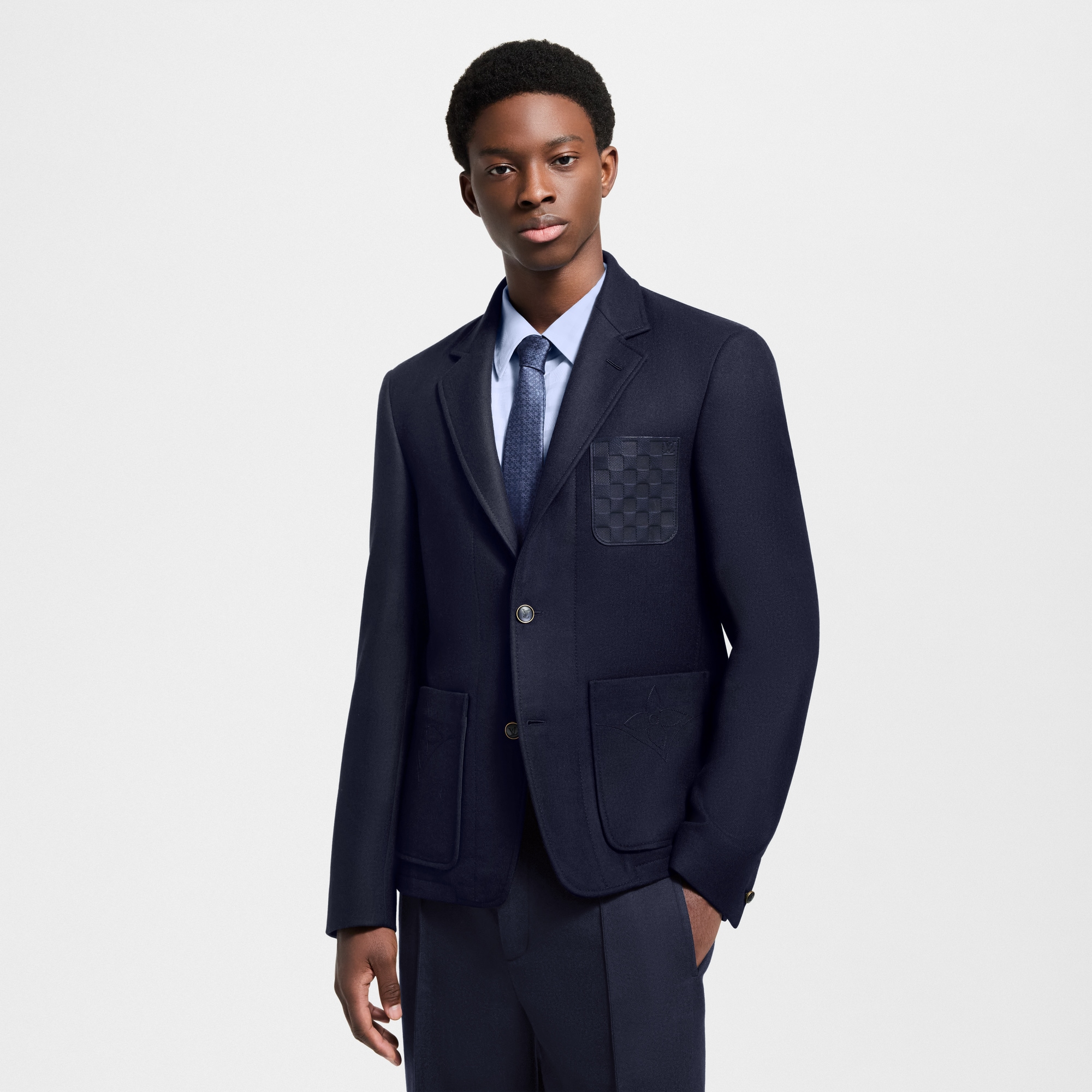 Wool-Silk Blend Flannel Blazer   in Men