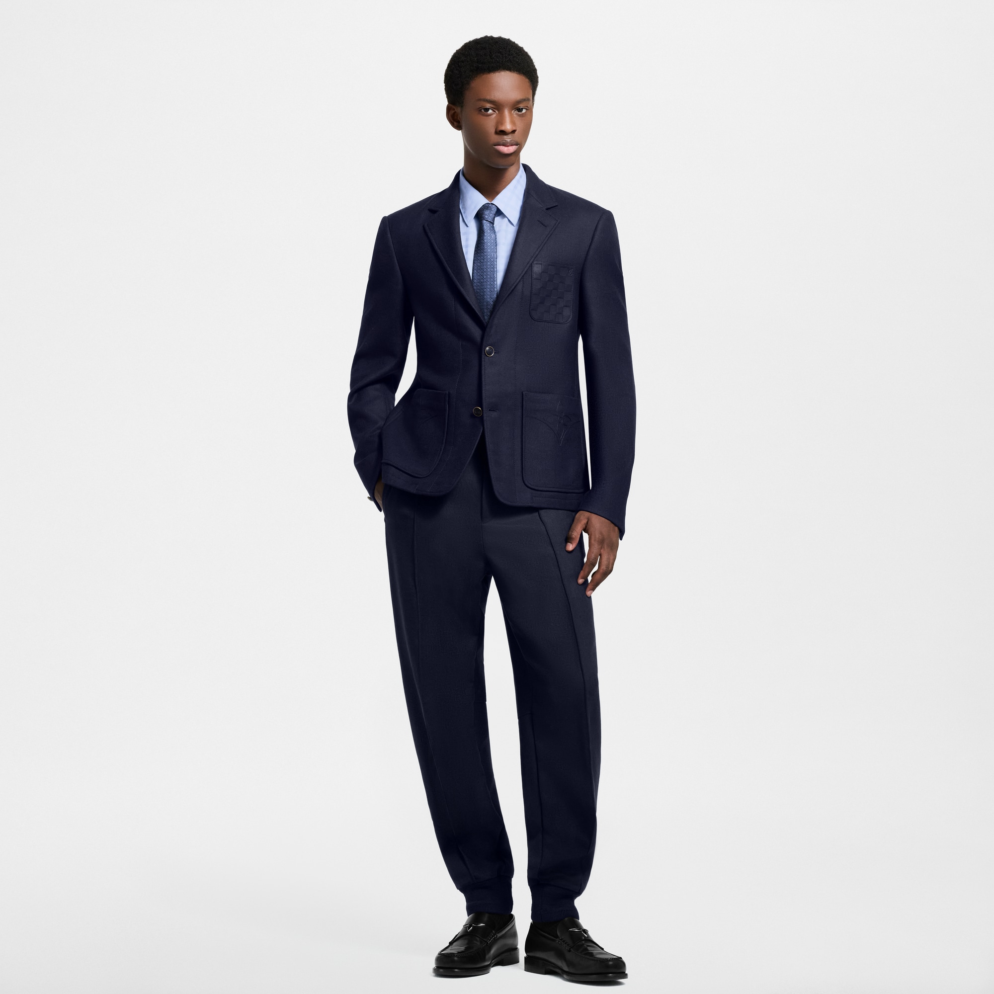Wool-Silk Blend Flannel Blazer   in Men