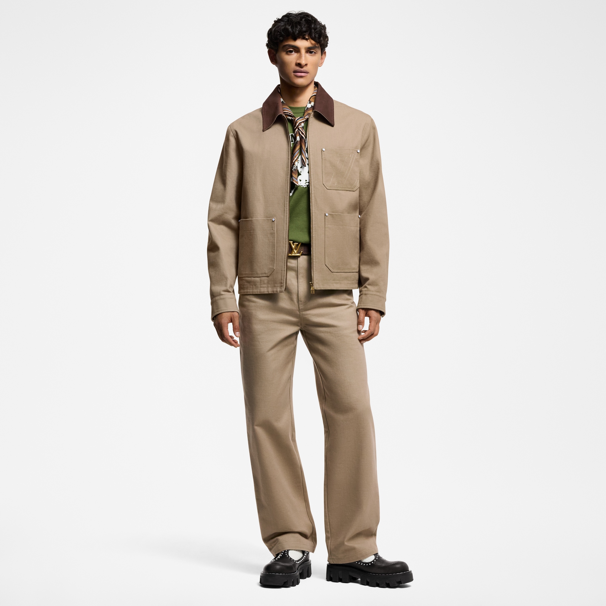 Workwear Cotton Canvas Blouson  in Men