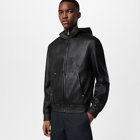 Zipped Leather Hoodie in Men's Ready-to-Wear All Ready-to-Wear collections by Louis Vuitton (Product zoom)