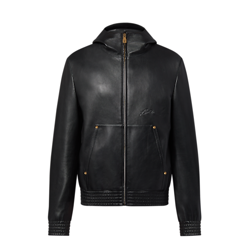 Zipped Leather Hoodie in Men's Ready-to-Wear All Ready-to-Wear collections by Louis Vuitton (Product zoom)