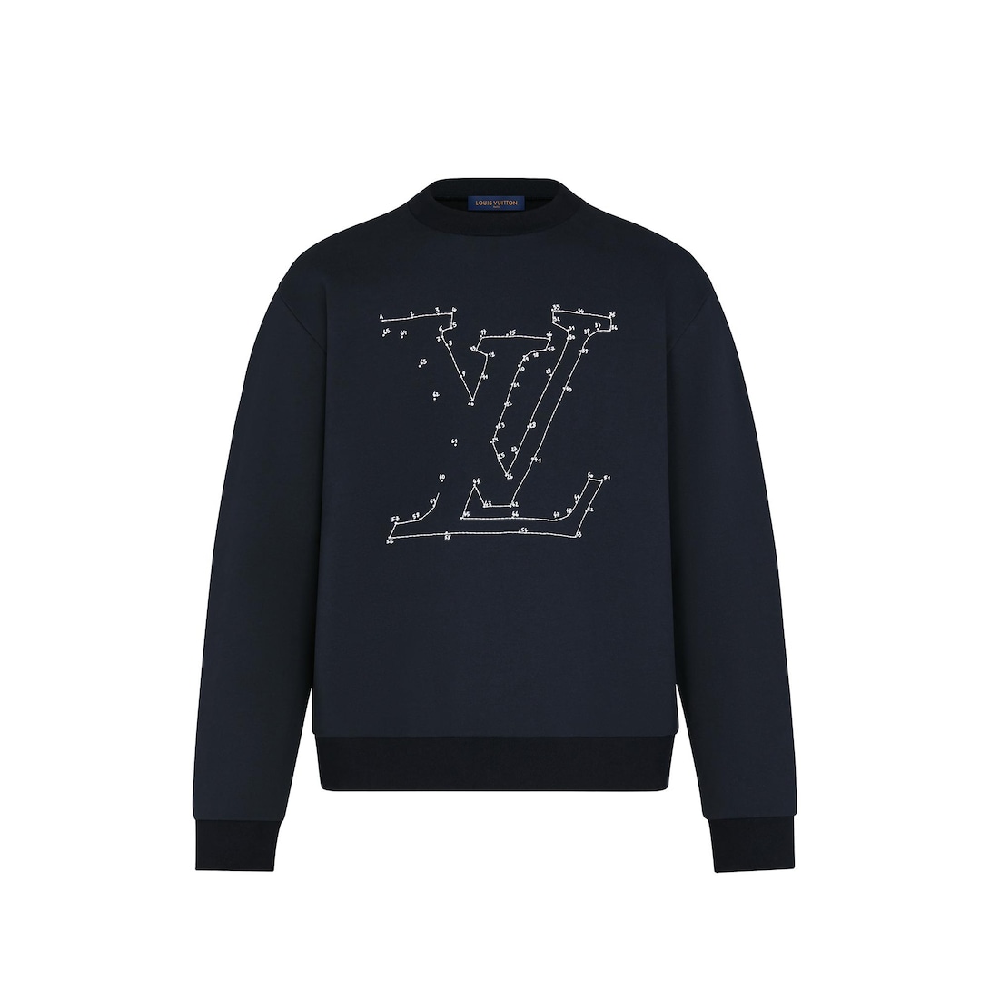 LV Stitch Print Embroidered Sweatshirt 