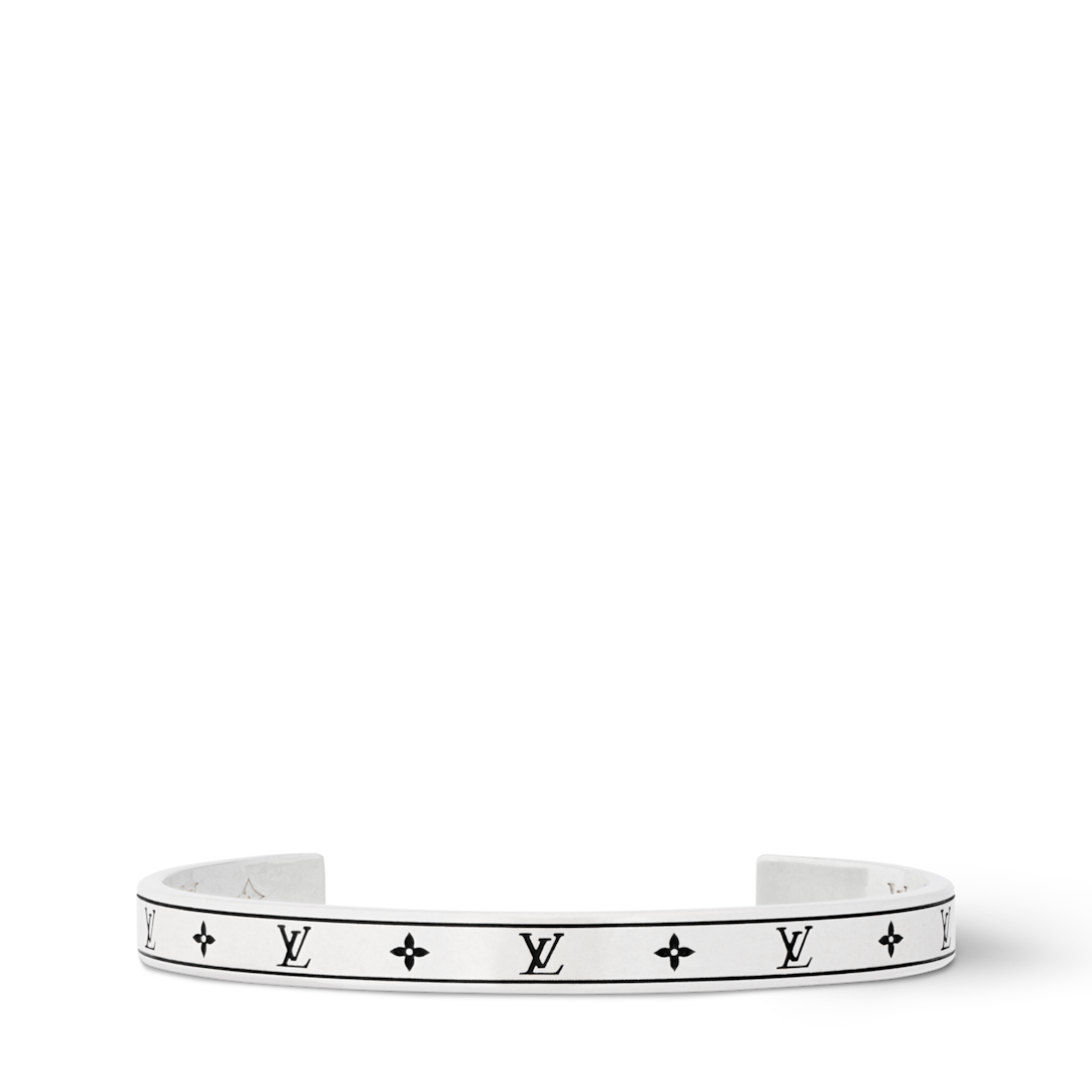 ハルズホーム Louis Vuitton ブラックレザーバングル LV Spike Bangle 